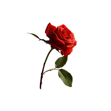 Rose with Stem PNG