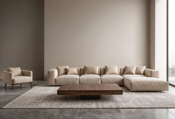 modern contemporary living room corner with modern furniture and comfortable sofa in a stylish home setting