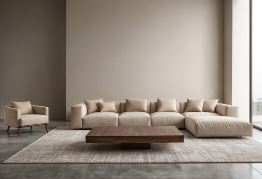 modern contemporary living room corner with modern furniture and comfortable sofa in a stylish home setting