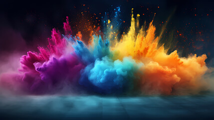 Dust explosion Holi background, indian traditional festival