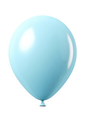 Light blue balloon isolated on transparent or white background