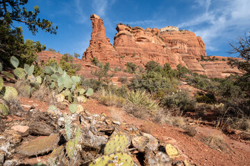 Red rock formations along the Boynton Canyon Trail in Sedona Arizona