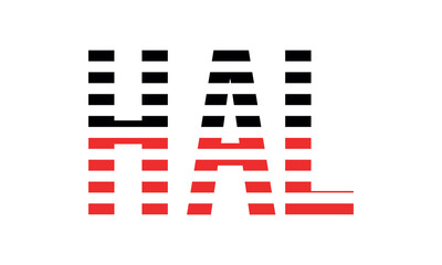 HAL three initial letter iconic line negative space minimal logo design vector template. monogram, abstract, wordmark, business, typography, minimalist, brand, company, flat, modern, unique, simple