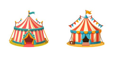 Cartoon circus tent. Vector illustration