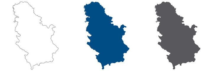 Serbia map. Map of Serbia in set