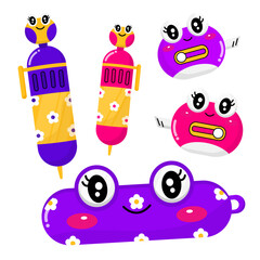 Colorful back to school vector illustrations