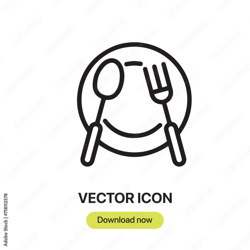 Poster restaurant icon vector. linear-style sign for mobile concept and web design. restaurant symbol illus
