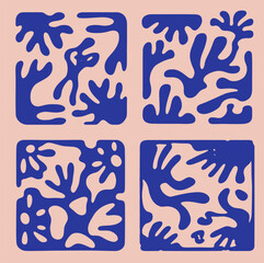 Modern abstract organic melting shapes. Vector set of shapes inspired by modernism style.