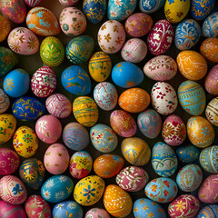 Colorful easter eggs background.