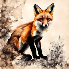 Fototapeta premium Fox painting