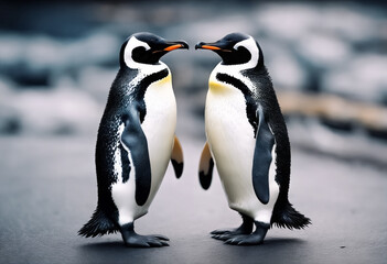 Fototapeta premium Pinguini in Coppia