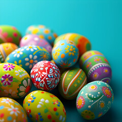 Fototapeta na wymiar Colorful easter eggs background.