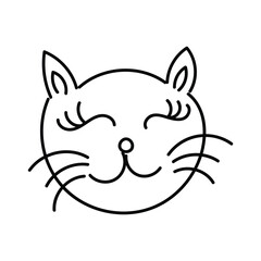 Funny Cat face design for print or use as poster, card, flyer, tattoo or T Shirt