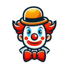 Naklejka premium Cartoon clown icon. Vector illustration