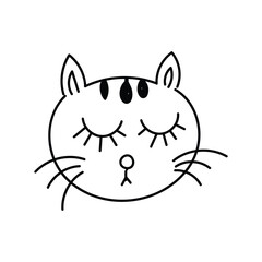 Funny Cat face design for print or use as poster, card, flyer, tattoo or T Shirt