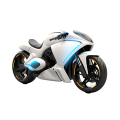 Futuristic electric motorcycle on transparent background PNG