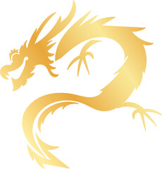 hand-drawn Chinese dragon and flower illustrations in luxurious golden hues