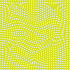 simple abstract light color polka dot wavy distort pattern on yellow background