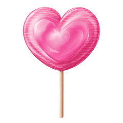 graphics of a  pink heart-shaped lollipop