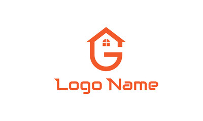 G latter logo house logo designs, real estate icon suitable for info graphics, websites and print media. Vector, flat icon, badges, labels, clip art. Line art style. Thin line design. Color design.