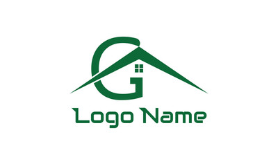 G latter logo house logo designs, real estate icon suitable for info graphics, websites and print media. Vector, flat icon, badges, labels, clip art. Line art style. Thin line design. Color design.