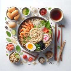 Delicious Udon Thick Noodles Japanese Food