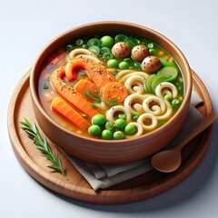 Delicious Spicy Noodles Soup