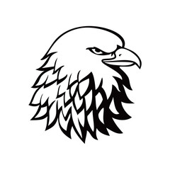 eagle head silhouette design. freedom mascot, sign and symbol.