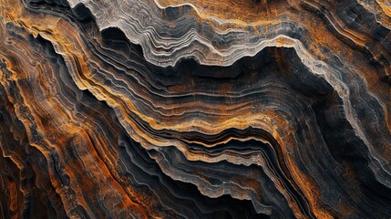 Abstract Contour Lines with Geological Features