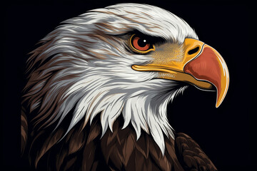 Fototapeta premium Bald eagle illustration (Haliaeetus leucocephalus)