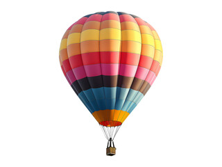 Colorful hot air balloon isolated on transparent or white background, png