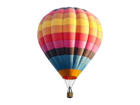 Colorful hot air balloon isolated on transparent or white background, png - Powered by Adobe