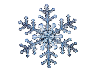 Snowflake isolated on transparent or white background, png