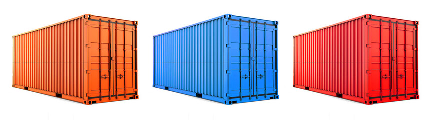Cargo container isolated on transparent or white background, png