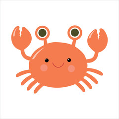 Vector illustration of cute flat crab.