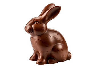 Chocolate Easter bunny isolated on transparent or white background, png