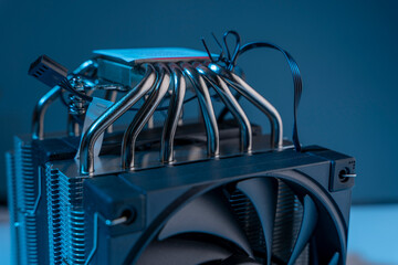 Computer fan. modern powerful cooler for cooling the CPU