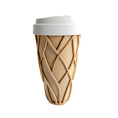 Paper coffee cups with beautiful patterns made from natural materials.