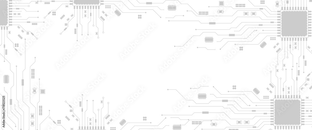 Poster abstract technology circuit board background. grey white abstract technology background. digital tec