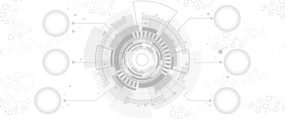 Obraz premium gray background. Abstract technological background with various technological elements. Structure pattern technology backdrop. Vector illustration.