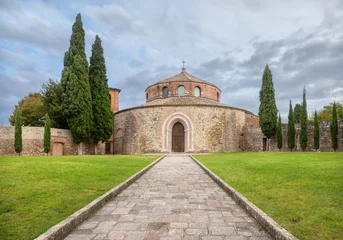 Fotobehang Perugia, Italy. View of Chiesa di San Michele Arcangelo 5th century church known for its circular shape © bbsferrari