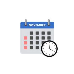 Calendar November icon isolated on transparent background