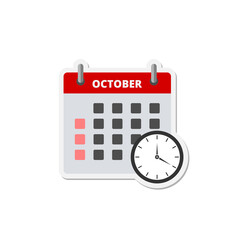 Calendar October icon isolated on transparent background