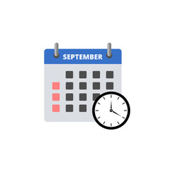 Calendar September icon isolated on transparent background