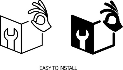 Easy to install icon , Vector illustration