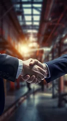 Deurstickers business people shaking hands © ArtbyAli