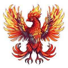 mystic bird-phenix isolated on white png background