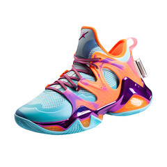 Fashionable future basketball shoes transparent background PNG