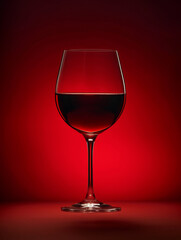 Ein einzelnes Glas Rotwein mit einer Eleganz und Tiefe