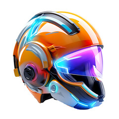 Futuristic modern helmet on transparent background PNG